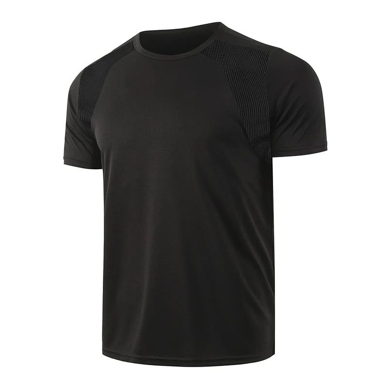 3/1 piece men's summer black and white short sleeved comfortable round neck T-shirt with mesh splicing breathable casual top