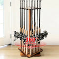 Fishing Rod Holders for Garage 360 Degree Rotating Fishing Pole Rack Floor Stand Holds up to 16 Rods Wood Fishing Gear Equipmen