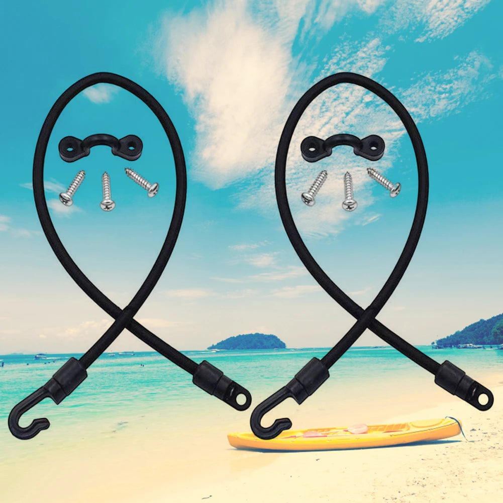 Boat Fishing Rod Tamer Holder Portable Elastic Rope Hook Fixing Buckle Set Deck Mount Connector for Kayak Marine Boat