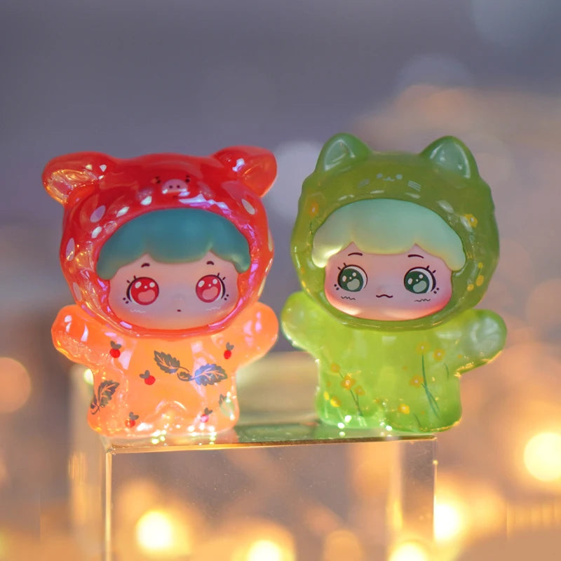 New Trendy Pop Pop Baobao Spring Travelogue Transparent Cute Granules Fully Transparent Mini Blind Box Blind Bag Desktop Ornamen