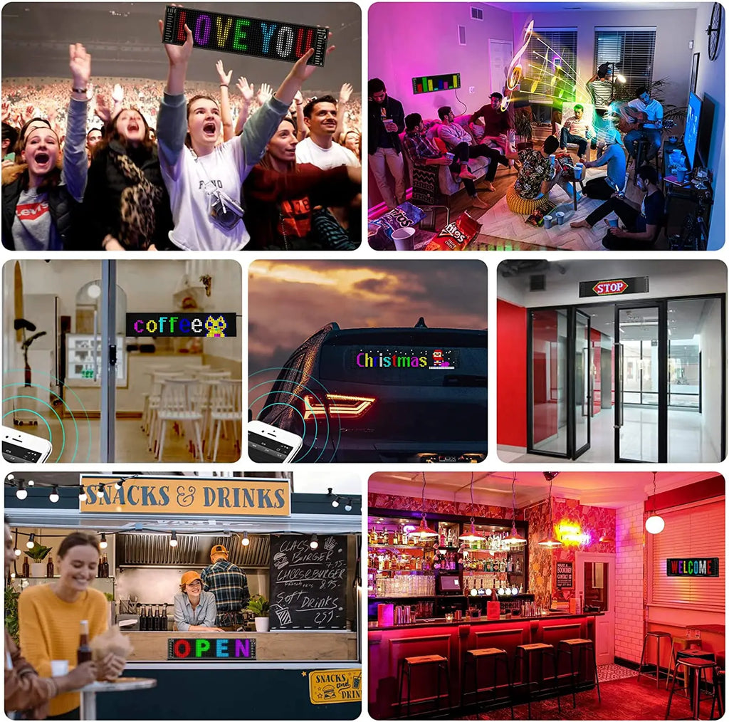 Panel LED RGB GCTECHING Programable | Bluetooth App | Texto Desplazable | Camión y Coche | DIY - Firu Total Sales