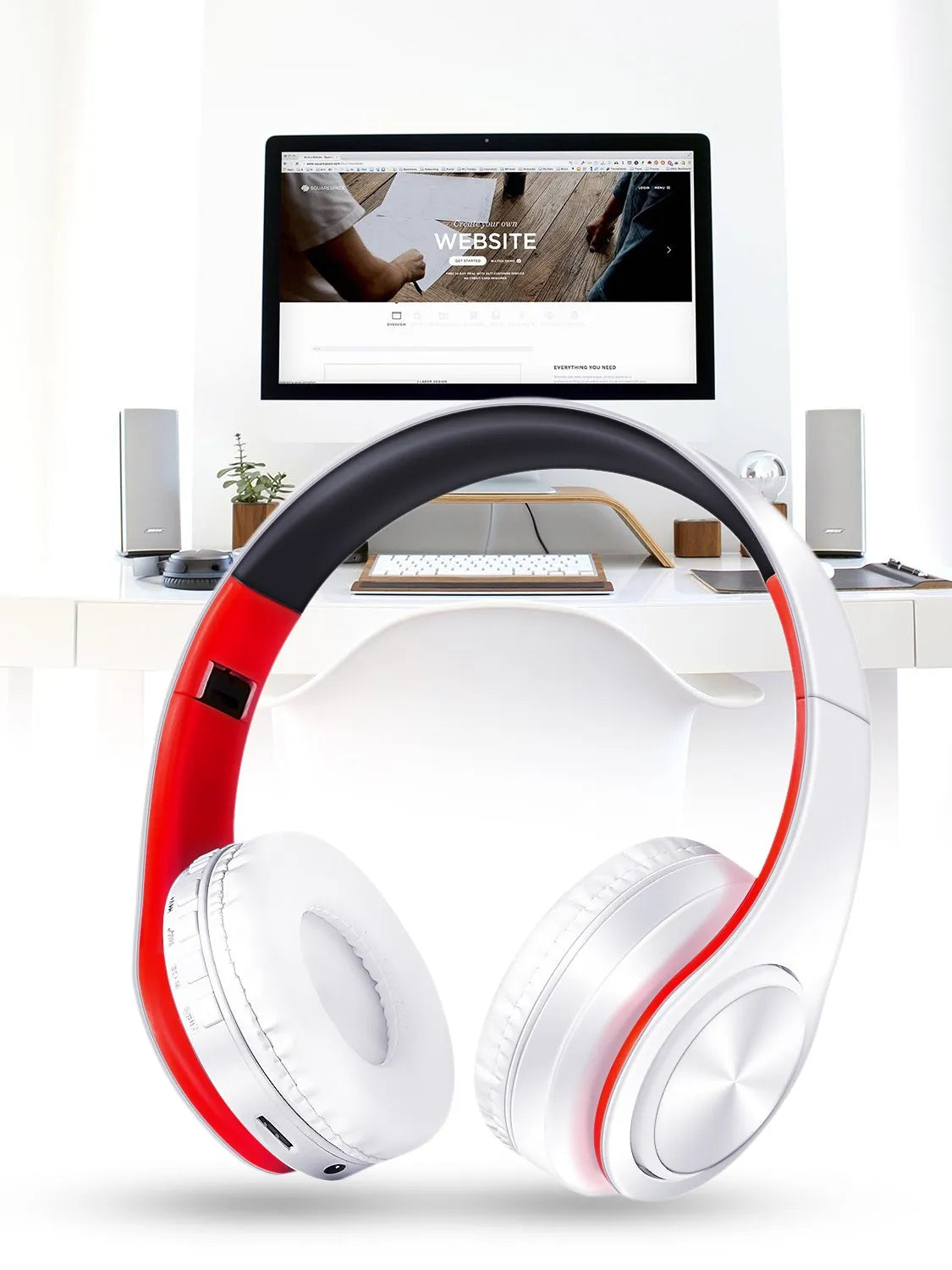 HIFI Stereo Bluetooth Headphones | FM Radio + SD Card + Mic | iPhone Samsung Xiaomi