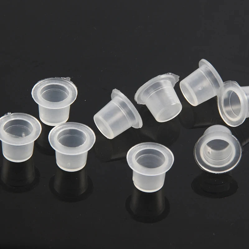 100pcs Tattoo Large Medium Small Ink Pigment Cup Ring transparent Microblading Cap Lip Eyebrow PMU Bleaching Supplies Cream