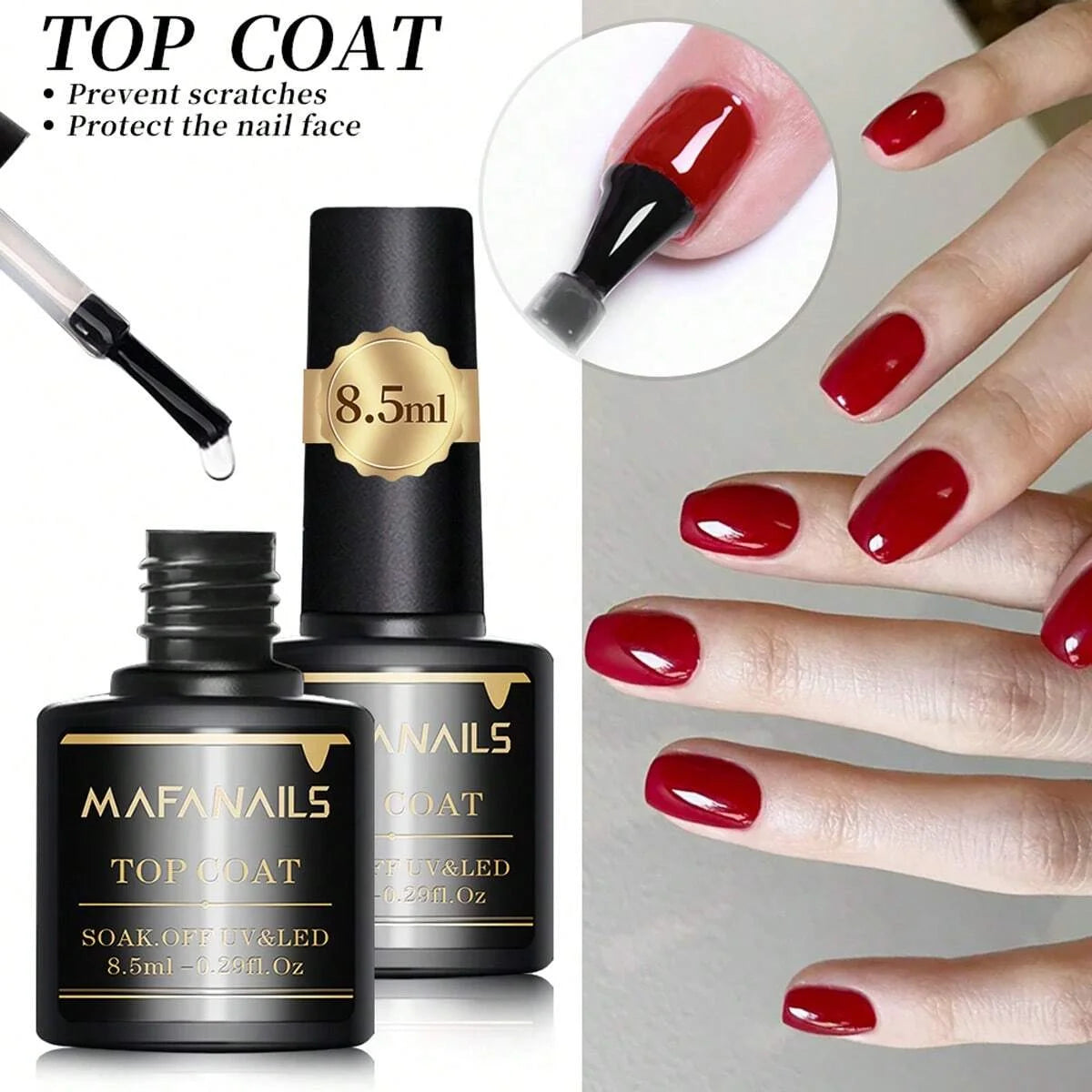 Set Base y Top Coat Gel 8.5ml 2pcs | Larga Duración | Soak Off LED | Acabado Perfecto - Firu Total Sales