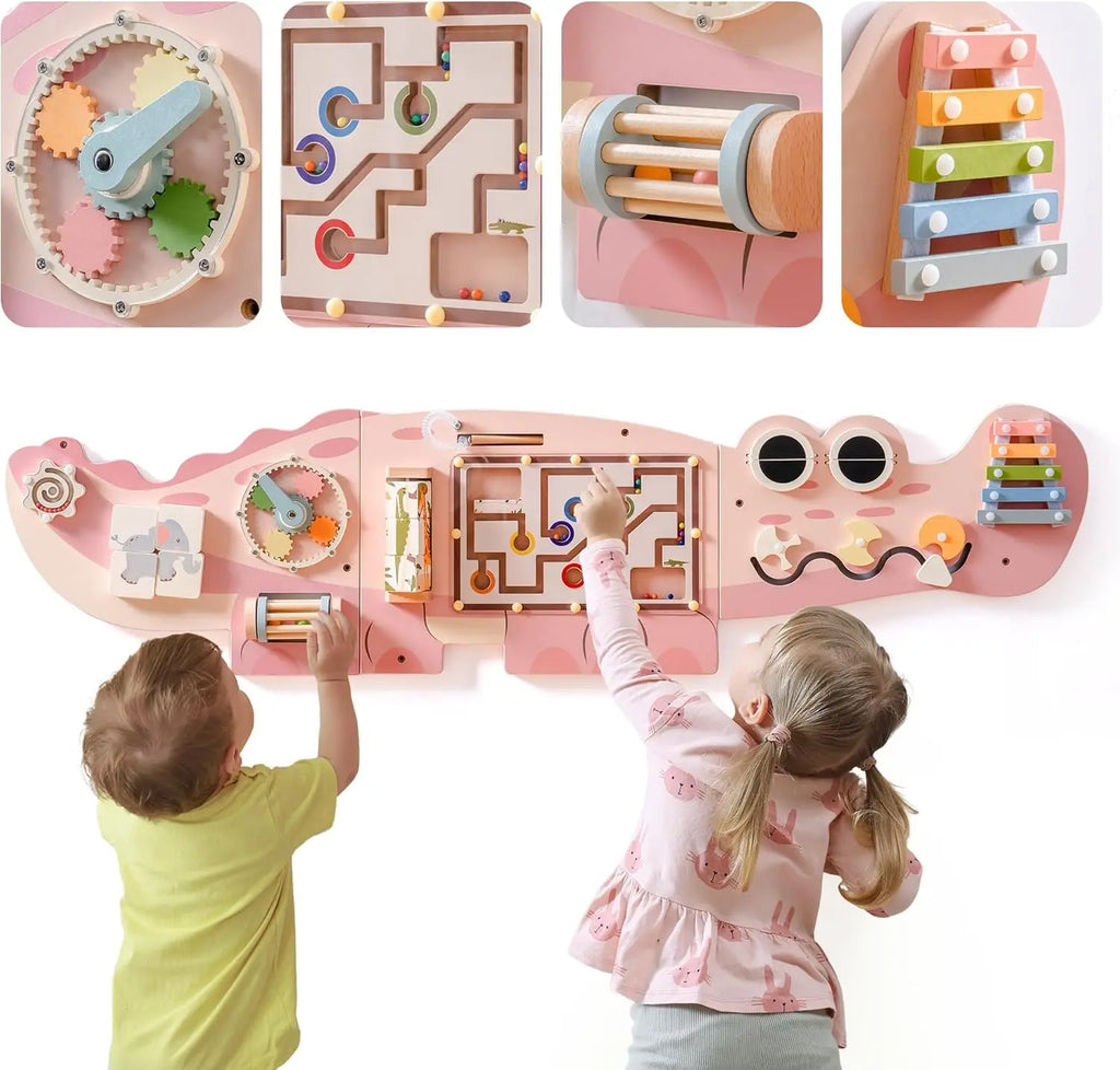 Wooden Busy Board Montessori – Wall Activity Centre