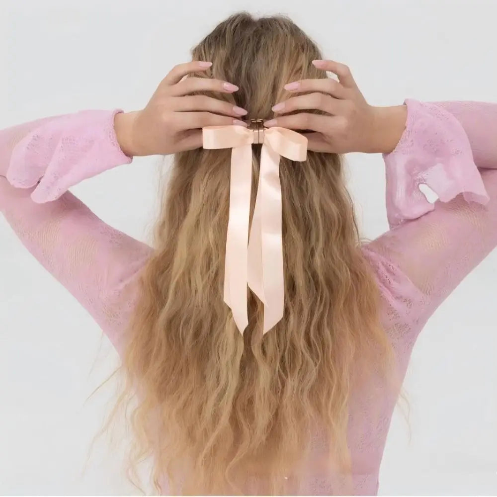 Strong Hold Bow Magnetic Hair Clip  No Slip Long Ribbons, Smart Magnet Hair Clips for Hairstyling No Crease Women