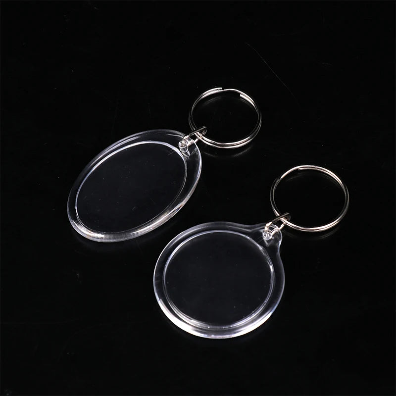 5pcs Blank Photo Frame Keychain Clear Acrylic Keyring Insert Photo Split Key Pendant DIY Key Holder Couple Anniversary Gifts