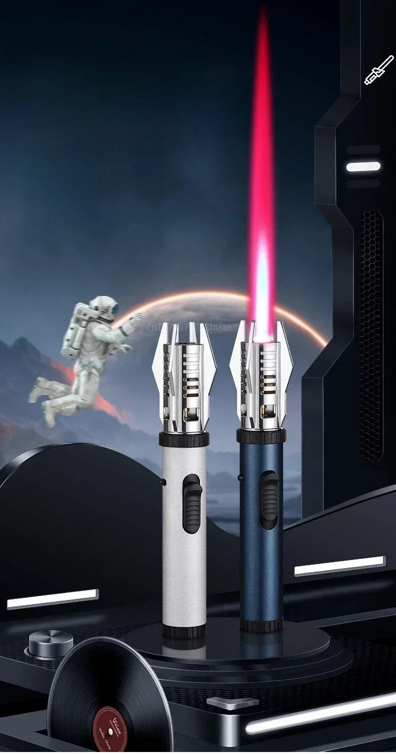 Planet Lightsaber Metal Outdoor Windproof Turbine Torch Jet Lighter BBQ Welding Cigar Tool Butane Gas Lighter 360° Gun