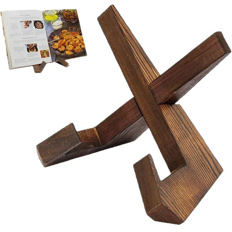 Wooden restaurant Household recipe rack Kitchen menu display rack Hanging study desktop reading Wooden book stand