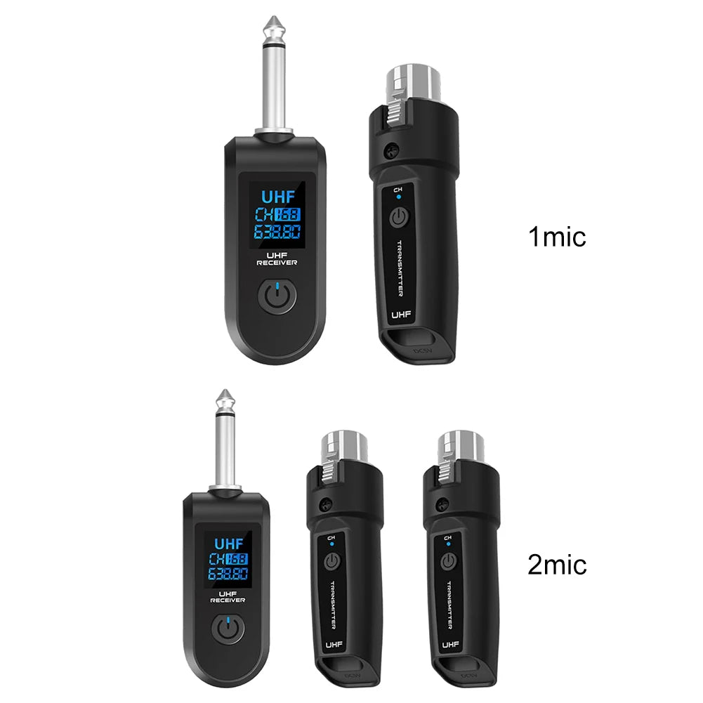 Wireless Microphone Converter XLR Transmitter and Receiver Signal Adapter for Audio Mixer Dynamic Mic Electric Guitar Bass