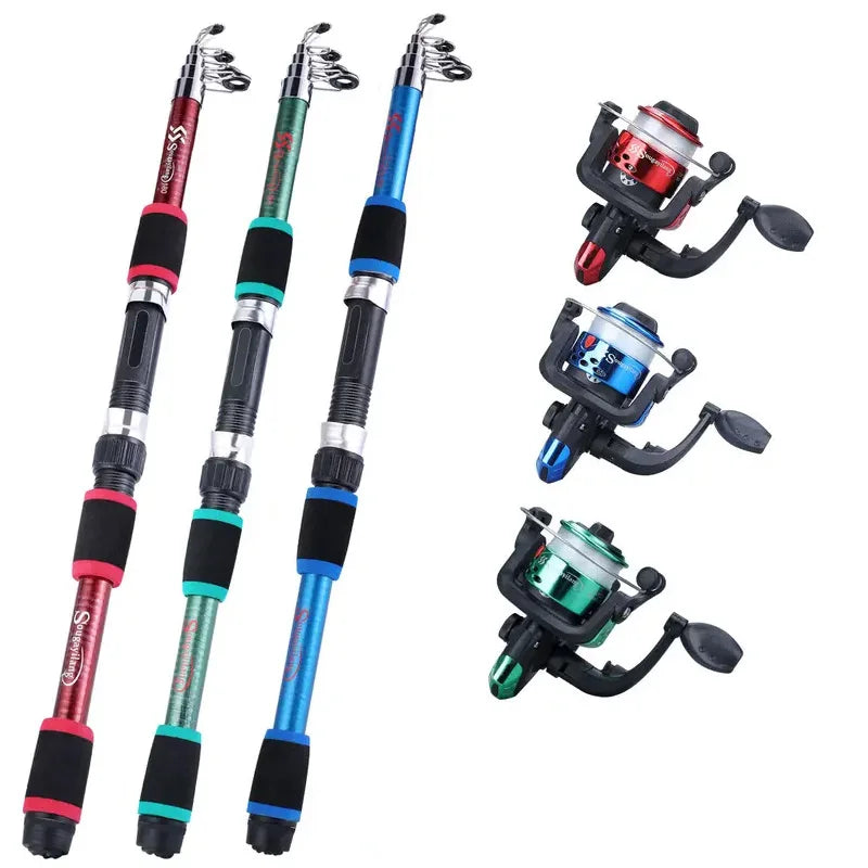 Complete Fishing Starter Kit | Telescopic Rod + Spinning Reel + Lures + Hooks | Ready to Fish