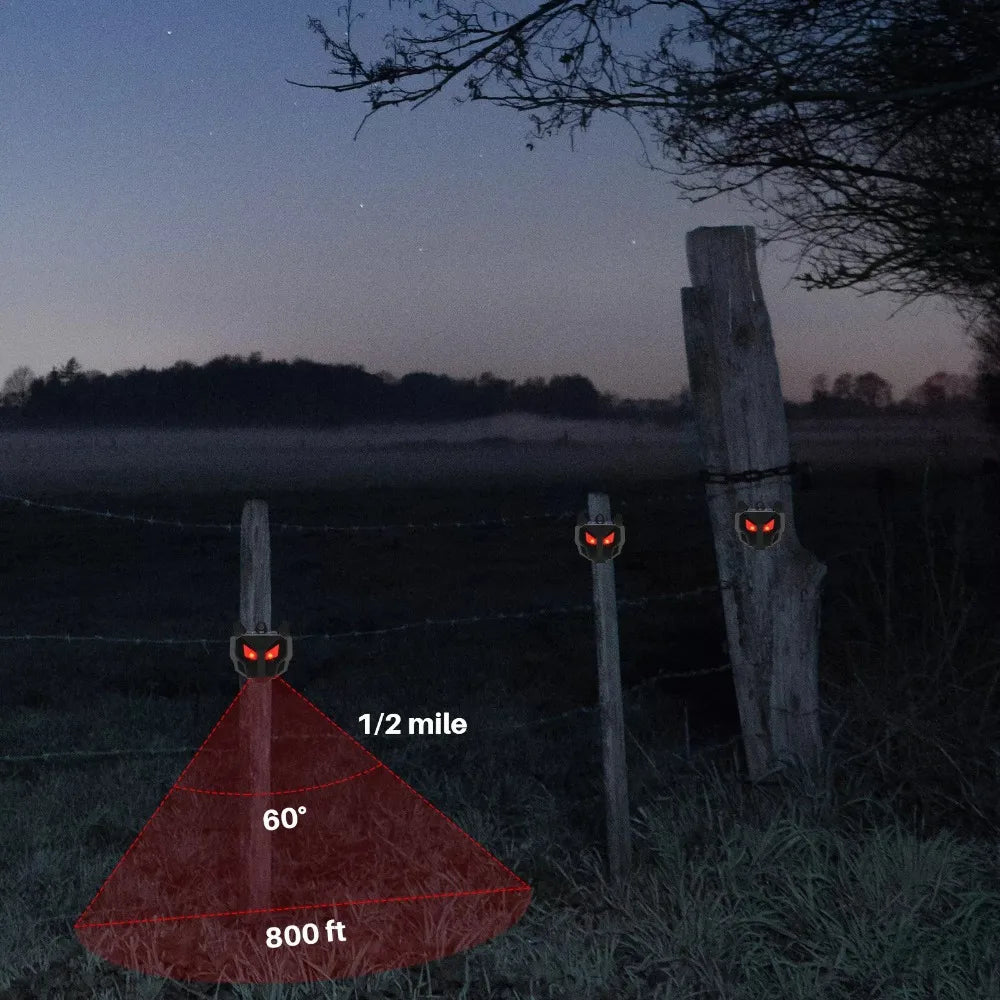 4 Pack Solar Nocturnal Animal Repeller Outdoor, Predator Deterrent with Red Lights, Wild Animals Repellent