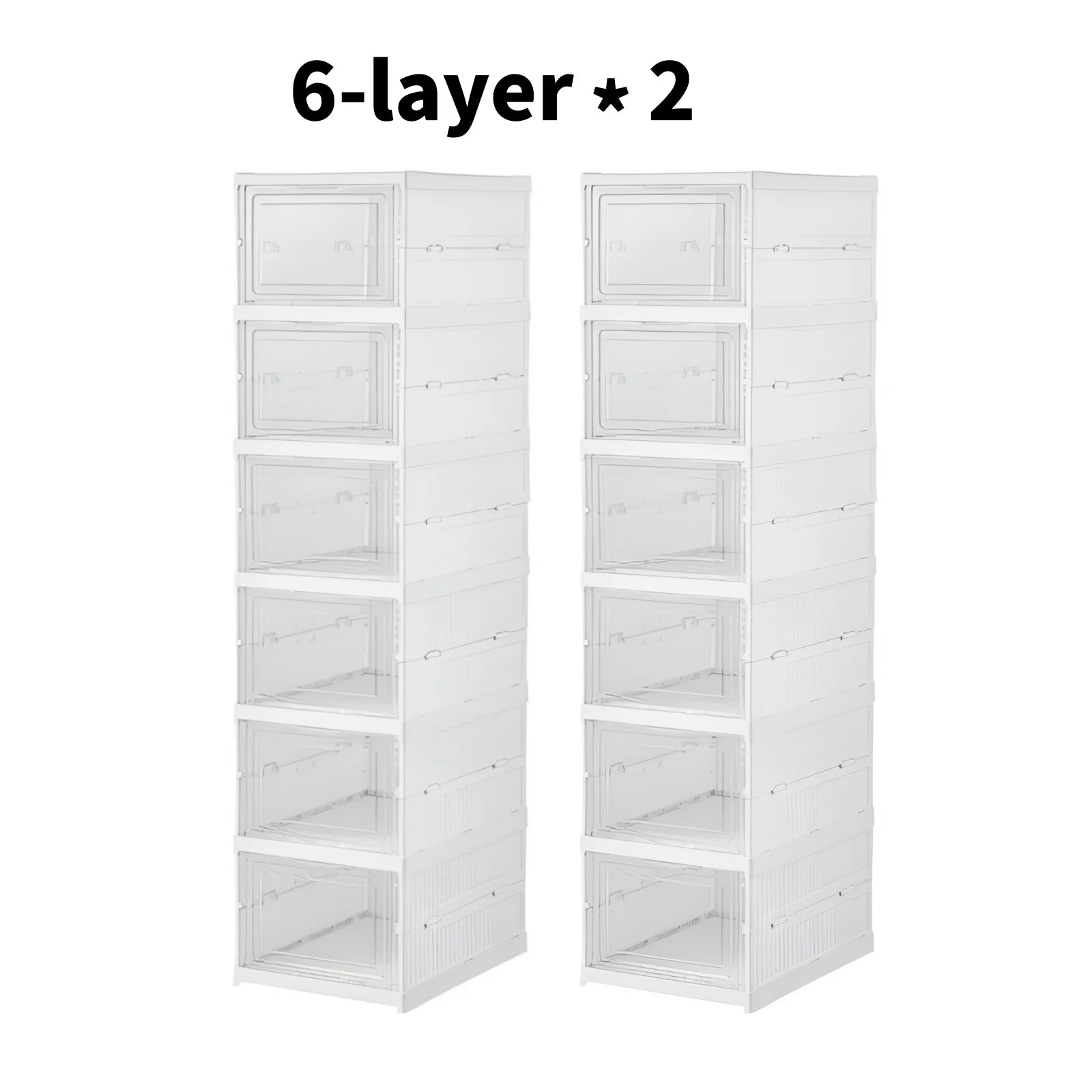 1x/2x Clear Shoes Cabinet Foldable Sneaker Shoes Storage Organizers Dustproof Thickening shoes Boxes High-top Shoe Rack Shelf