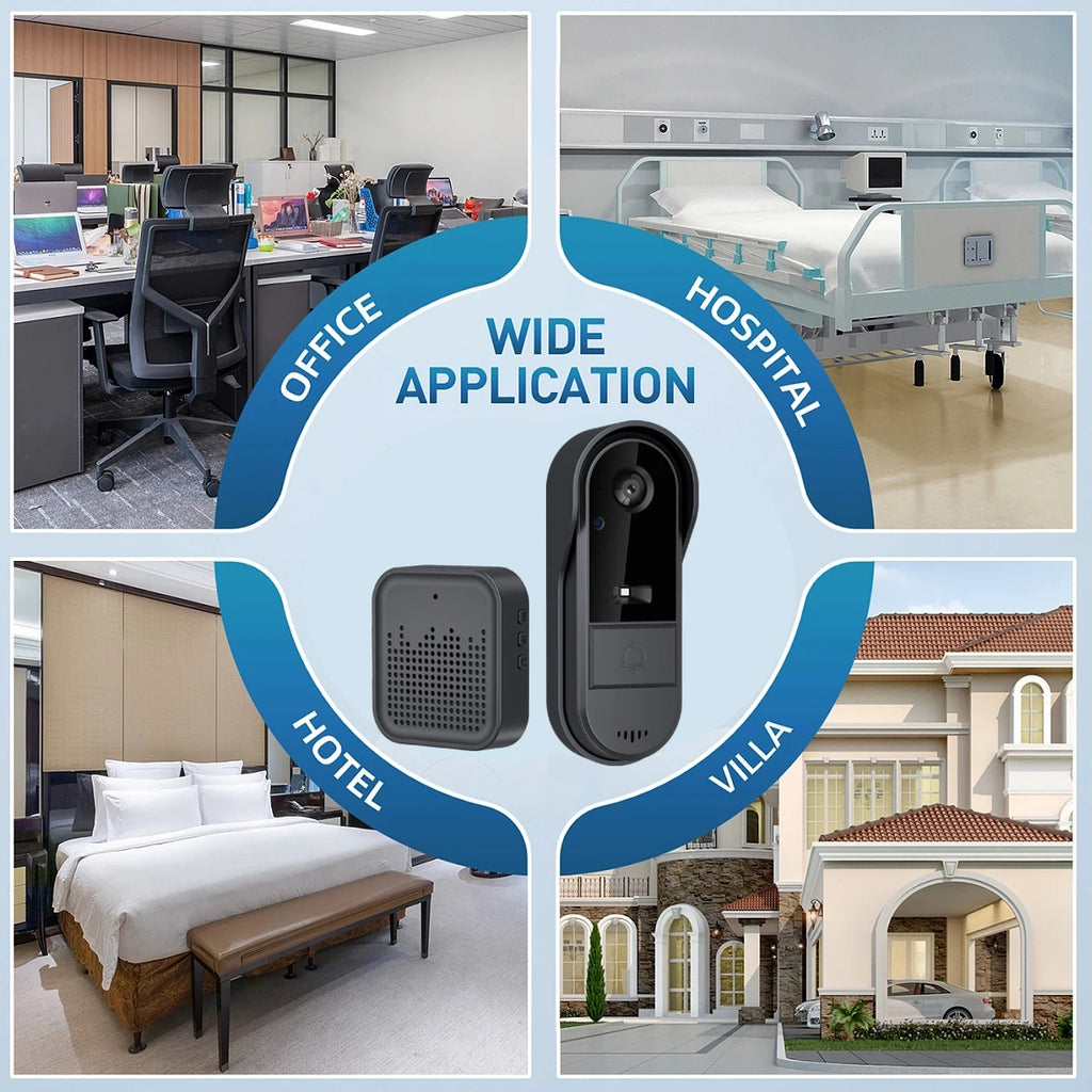 Tuya WiFi doorbell  2-way HD 1080P, microSD/cloud, waterproof, 1000mAh battery, long standby,Wireless Security Camera