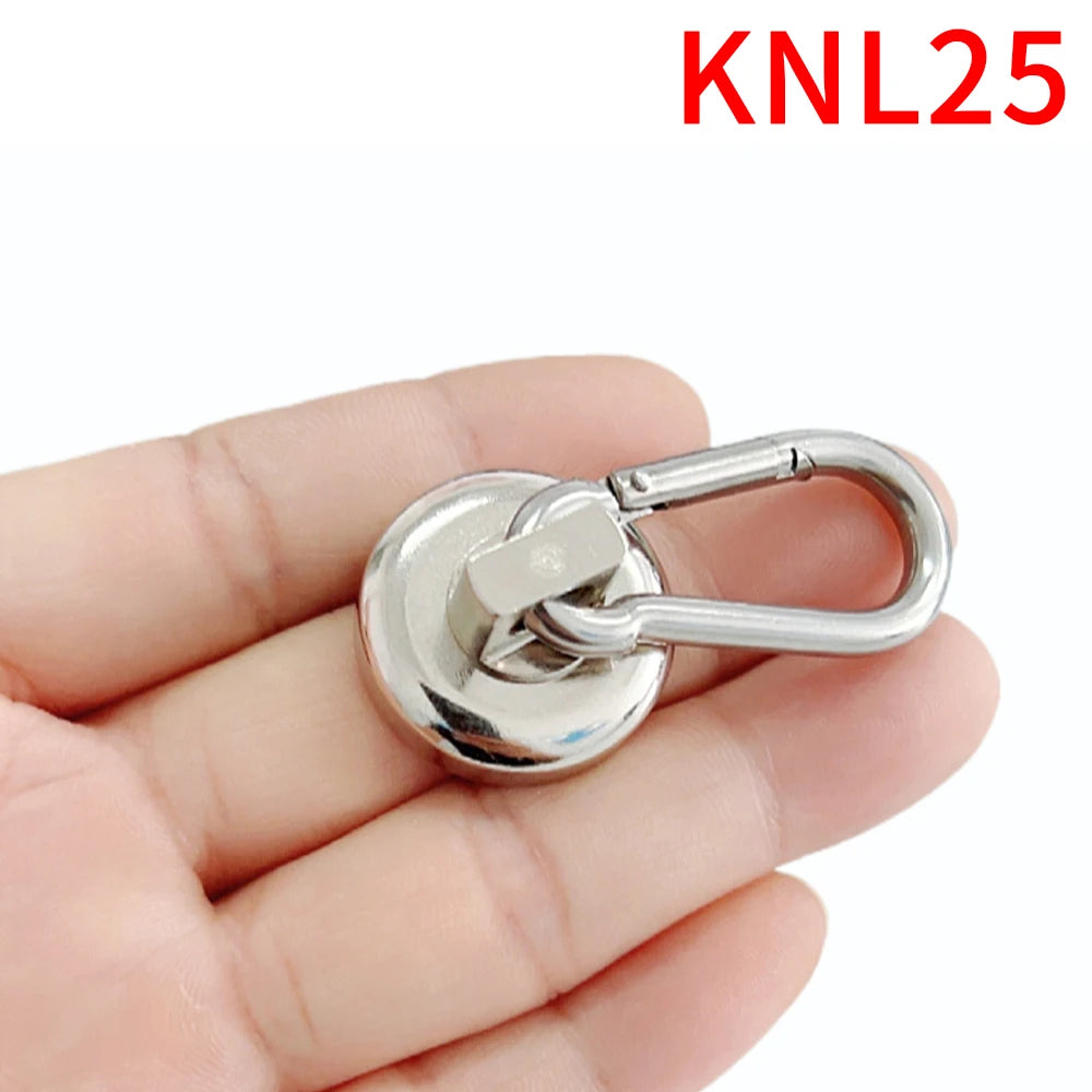 Magnetic Hooks Strong Heavy Duty Neodymium Hooks With Swivel Carabiner Hook For Refrigerator 1pcs Magnetic Materials