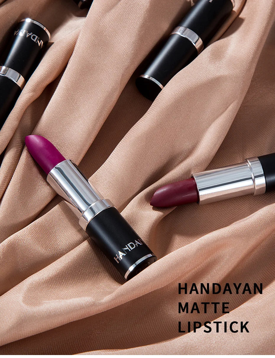 Matte Pink Velvet Lipstick Sexy Nude Red Brown Purple Lipgloss Gloss Velvety Lipstick Waterproof Makeup Long Lasting Lipstick