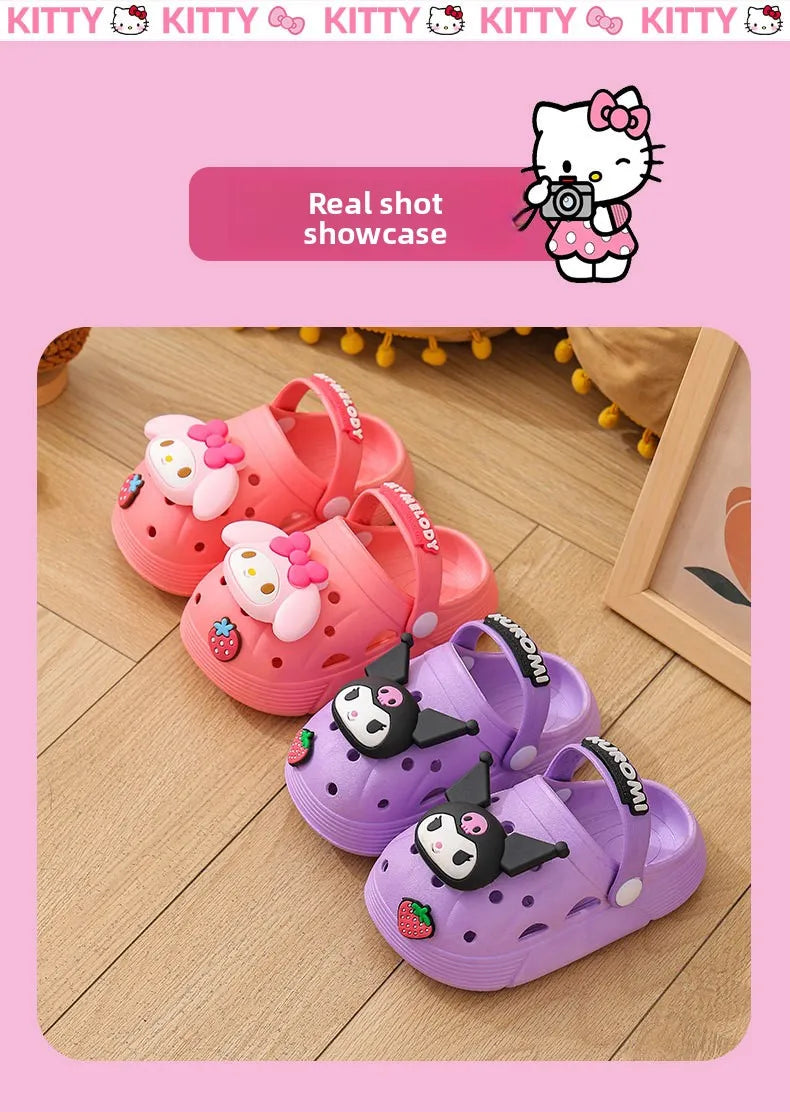 Pantuflas Sanrio Hello Kitty Kuromi para Niñas | Suaves Antideslizantes | Verano 🐱
