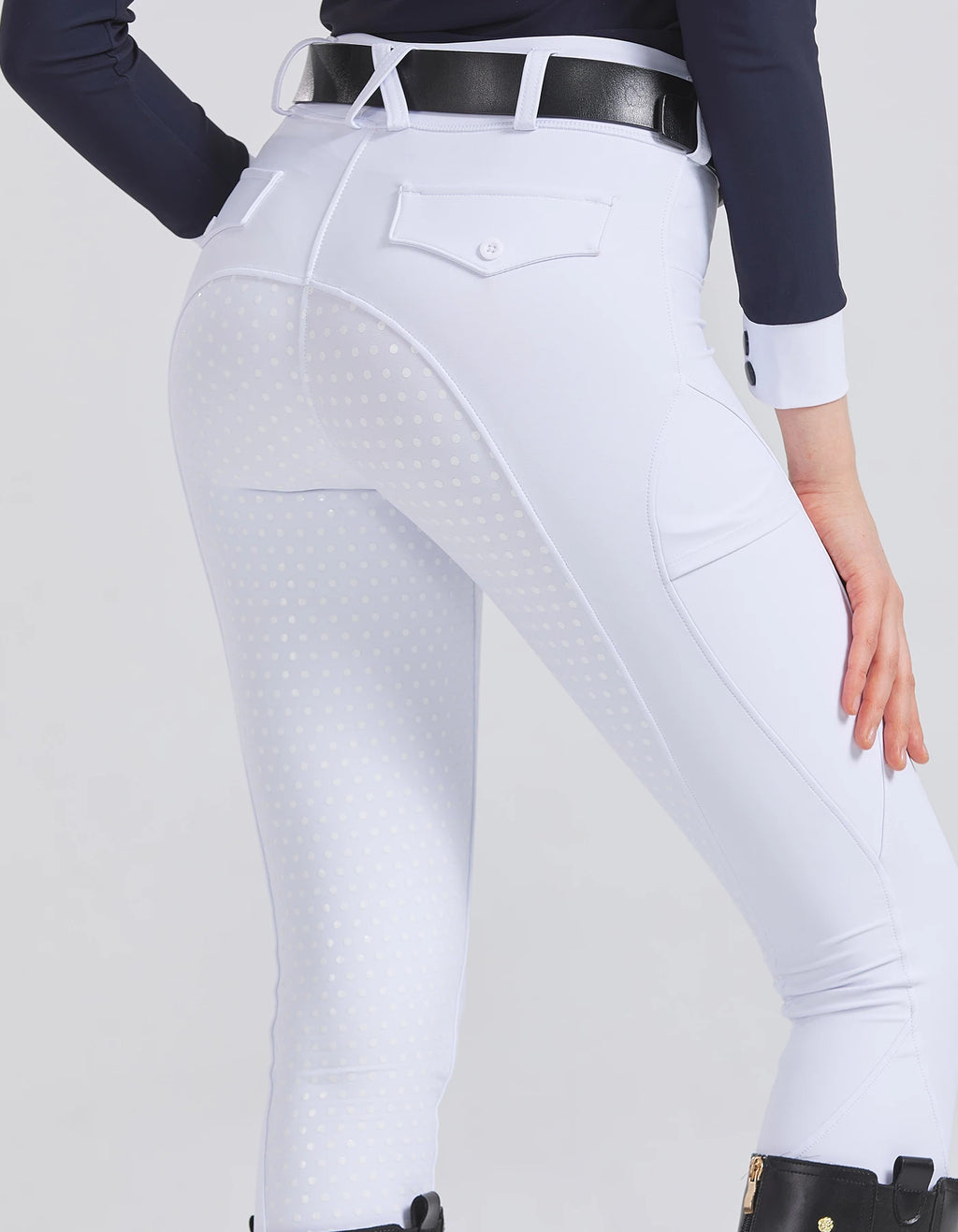 Professional equestrian pants full silicone quick-dry elastic tight equestrian sports pants anti-slip riding pants thick wear-re