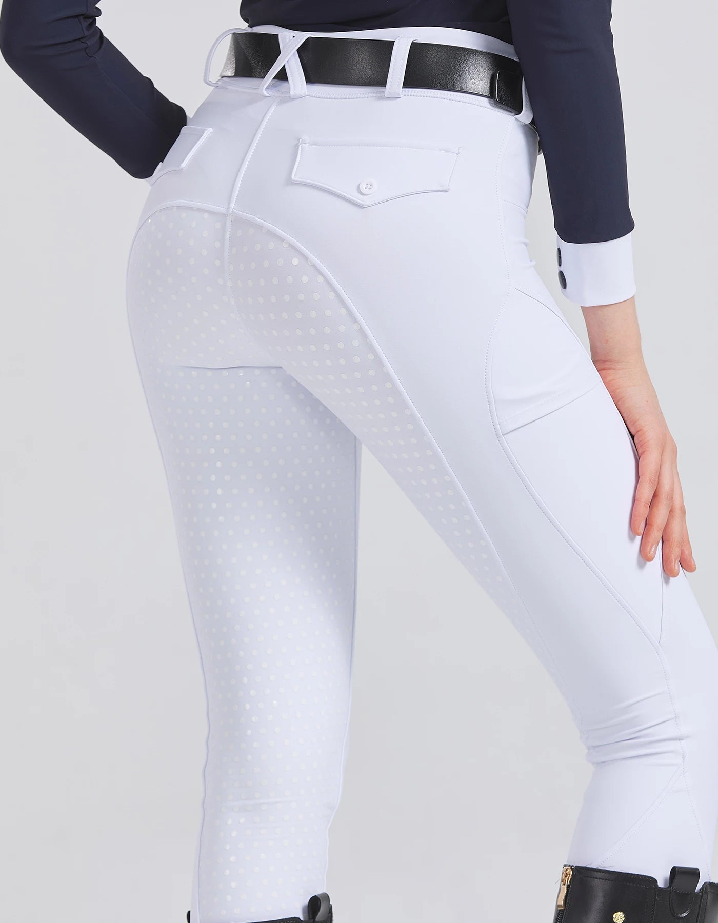Professional equestrian pants full silicone quick-dry elastic tight equestrian sports pants anti-slip riding pants thick wear-re