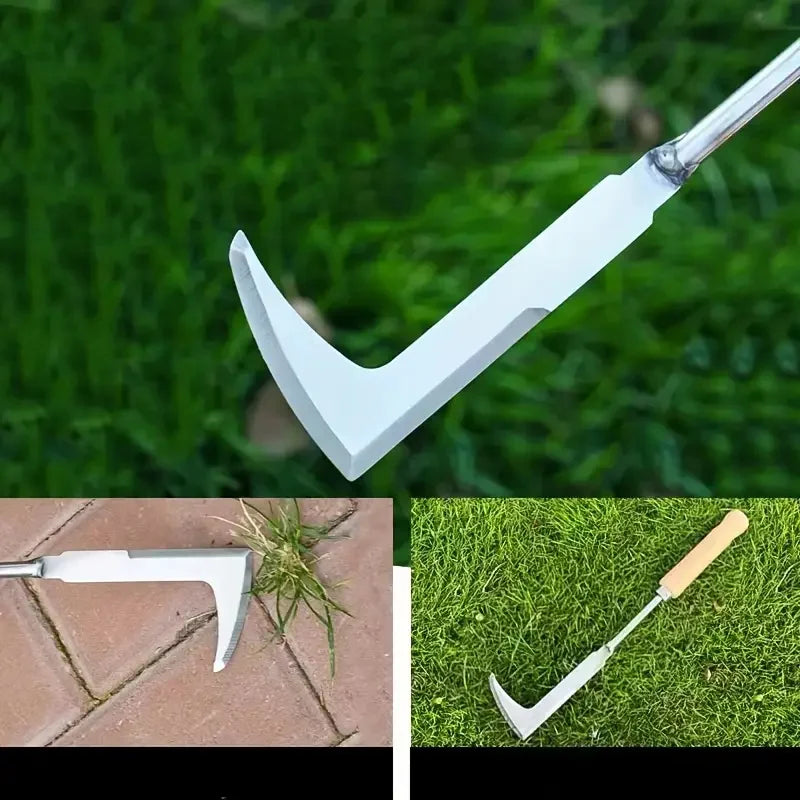 1pc 13.5inch L-shaped Stainless Steel Gap Weeding Tool Garden Hand Tool, For Clearing Weeds On Yard, Patio, Driveway