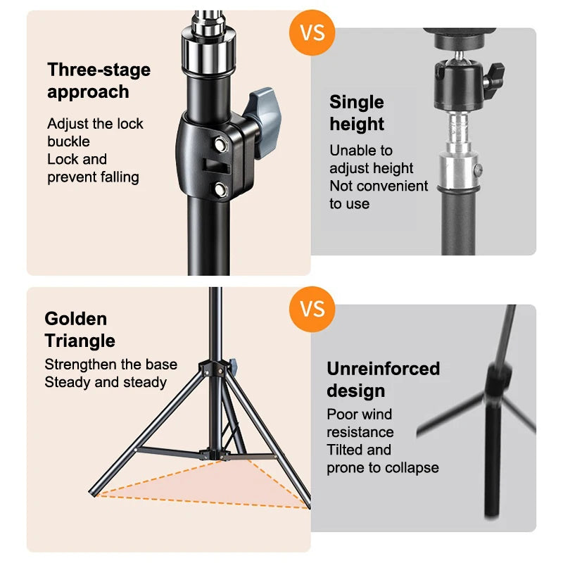 NEW! Microphone Boom Tripod Stand 1.7 2.1M Mic Tripod Bracket 66CM Crossbar Arms With Clip And Phone Holder
