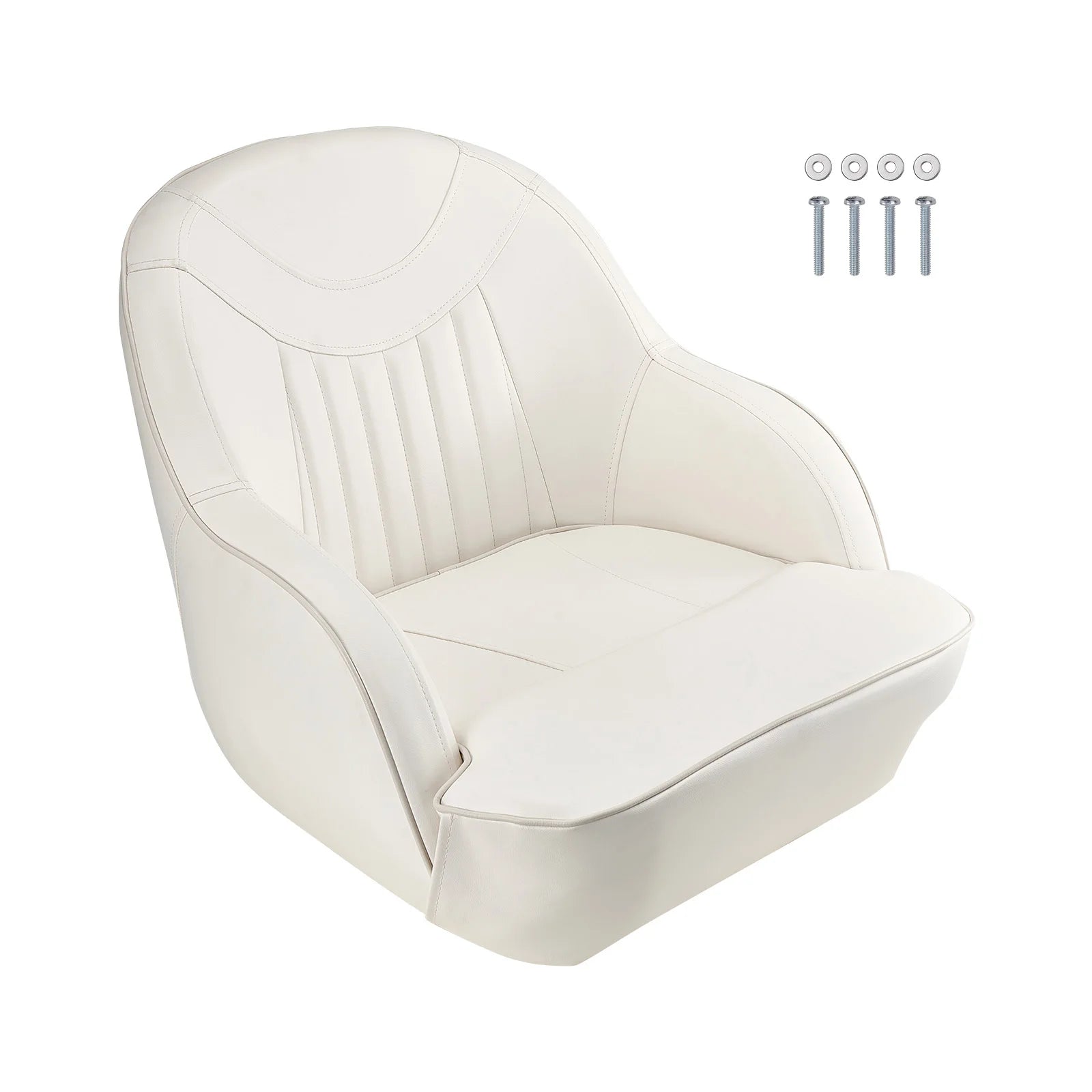 SucceBuy Boat Seat High/Low Backrest Boat Seat Captain Bucket Seat with Thickened Sponge Cushion&Waterproof PVC Leather for Ship