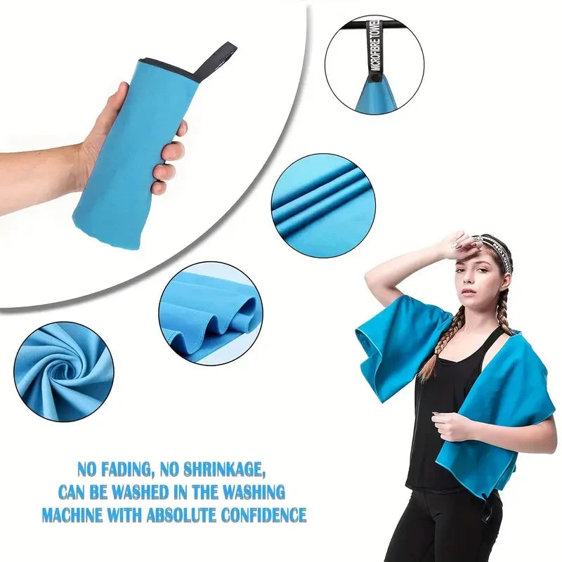 2-pcs Microfibre set sports towel fitness swimming towel body bath towel canbeused for yoga running camping beach WashclothTowel