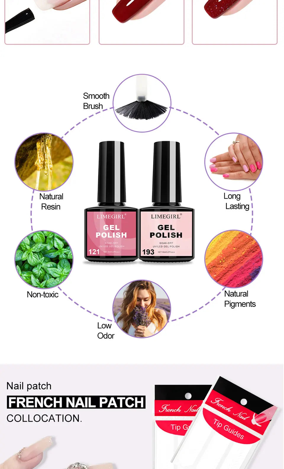 Limegirl Nail Gel Polish Kit With USB UV Lamp Semi-Permanent 8ml Soak Off Base&Top Coat Varnish Manicure Set for Nails Salon Kit