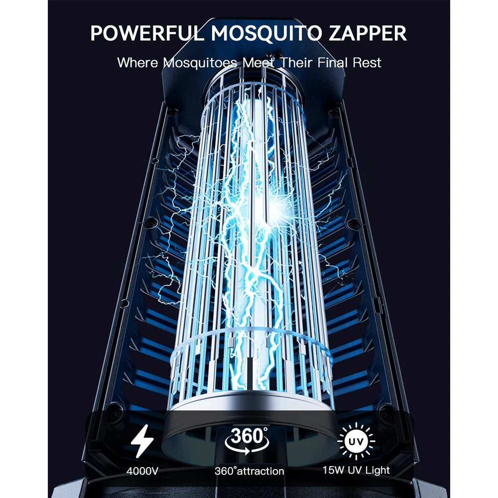 Trampa Eléctrica Mata Mosquitos 4000V 15W | IPX4 | Interior y Exterior 💚 - Firu Total Sales