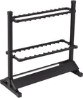 Portable Aluminum Fishing Rod Holder Rack, Holds Up to 24 Rods, Modern Matte Black Design