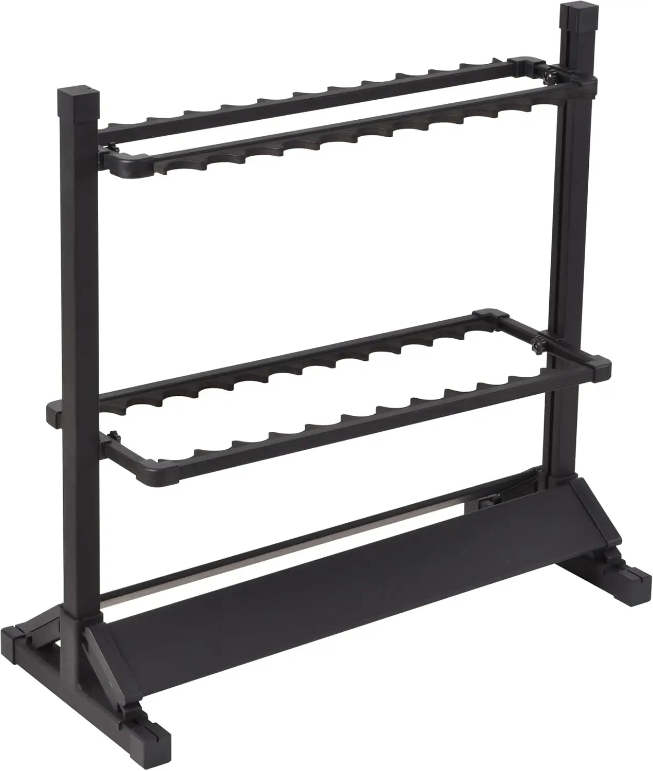 Portable Aluminum Fishing Rod Holder Rack, Holds Up to 24 Rods, Modern Matte Black Design