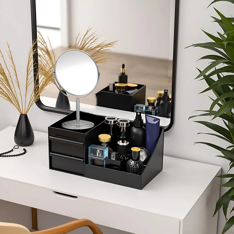 1Pc Cosmetic Storage Box With Drawers Cologne Organizer Holder For Dresser Perfume Stand Bathroom Countertop Organizer