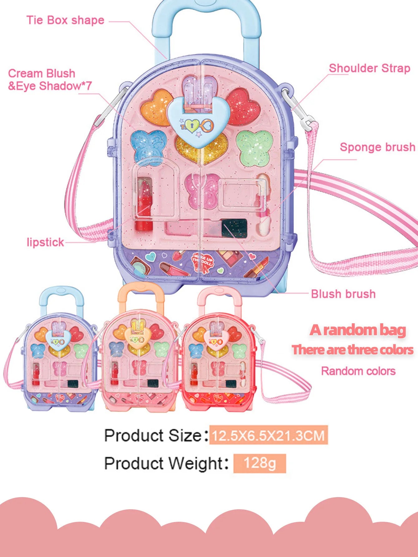 Children's makeup princess makeup box girls' toys makeup set lipstick eyeshadow safe and non-toxic toys birthday Christmas gift