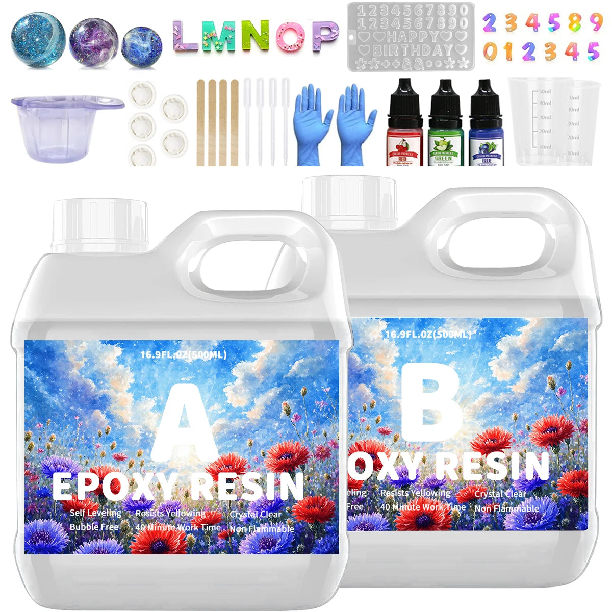 Kit Resina Epoxi 500ML Bajo Olor | Mesas de Río y Joyería | Sin Burbujas ✨