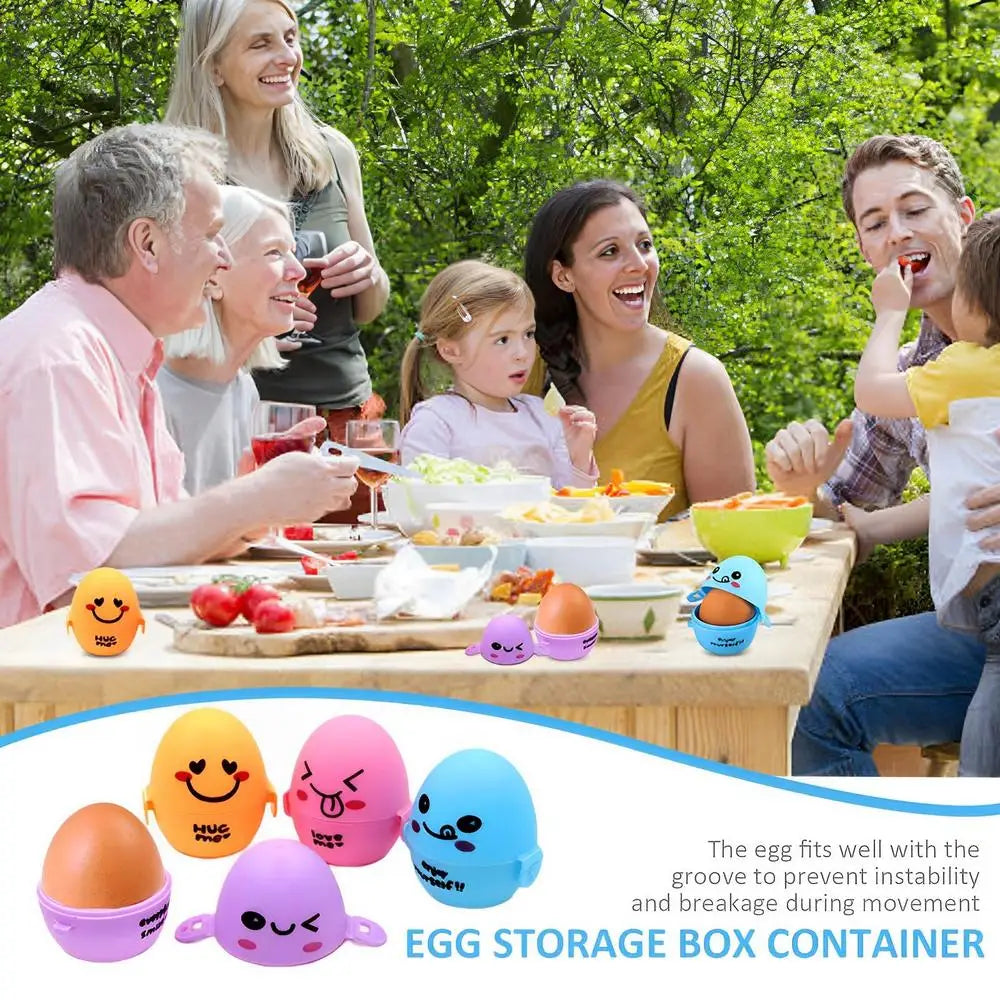 Camping Egg Holder Cartoon Eggs Storage Box Leakproof Egg Storage Box Container For Camping Travel Outdoor Picnic Hiking