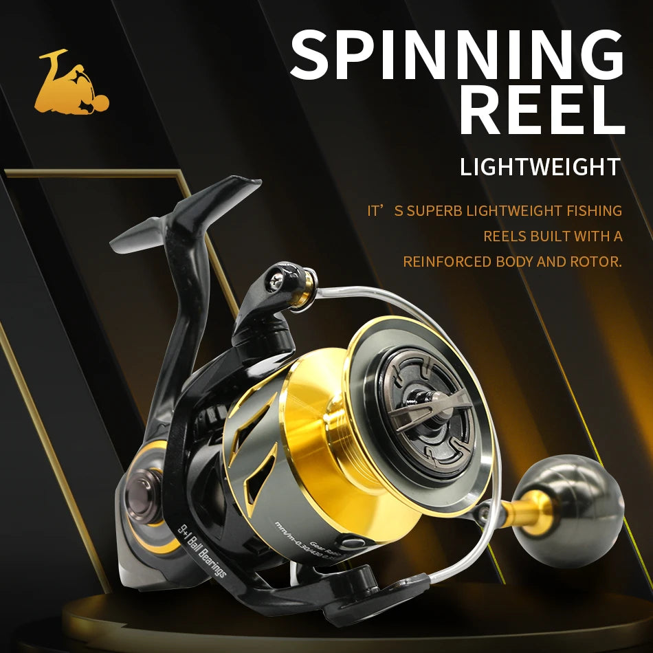 ROOBLINOS SW Spinning Reel Ultralight  Saltwater Surf Reel  5.0:1 9+1 BB Max Drag 12kg Fishing Reels Wheel - Firu Total Sales