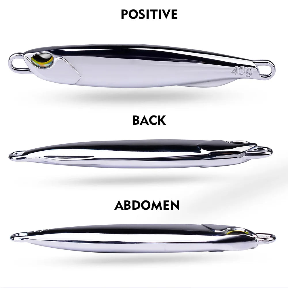 3pc 20gElectroplated Spoon Metal Jigs Fishing Lures with Hooks -10g-80g Ideal for Catching Mackerel, Bass and More