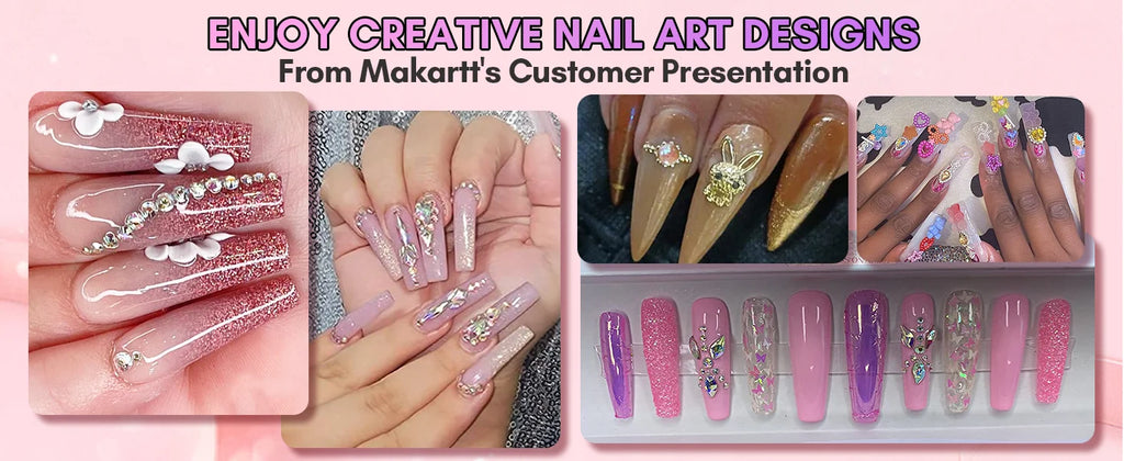 Makartt Nail Rhinestone Glue Set - Gel Nail Glue for Rhinestones, 3D Art Design Super Strong Adhesive for Charm Gems Jewel