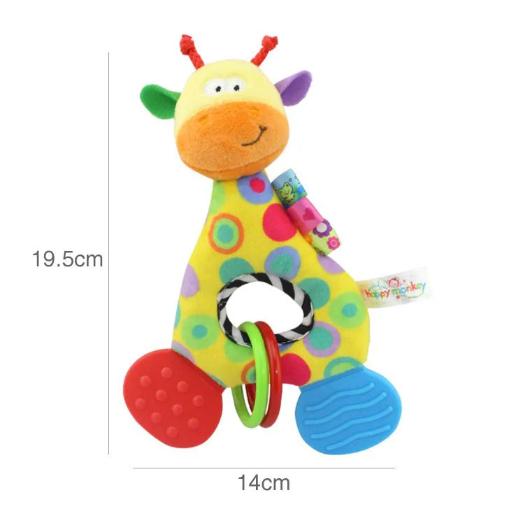 Giraffe Plush Teether Rattle — Soft Stuffed Sensory Toy | Newborn Gift