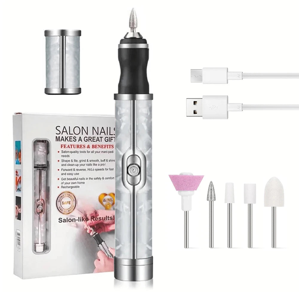 Torno Eléctrico para Uñas Portátil | 4 Velocidades | Kit Manicure y Pedicure Profesional 💅 - Firu Total Sales