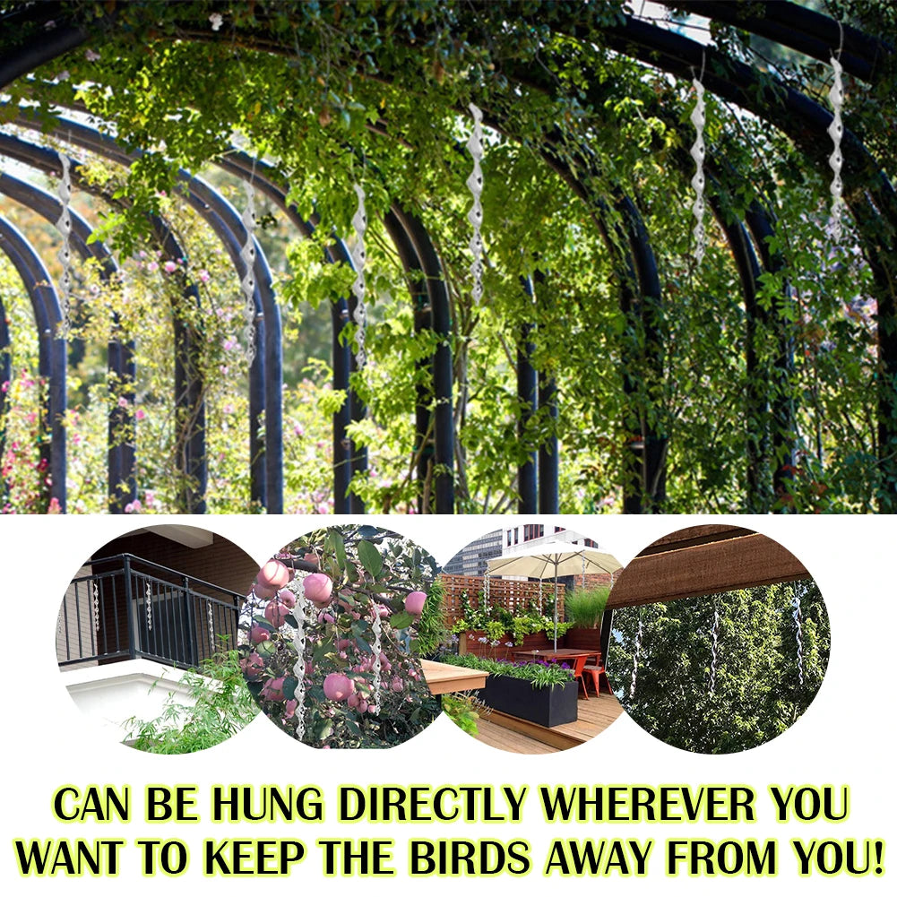 12x Bird Repellent Rotating Scare Rod Reflective Spiral Deterrent Control Device