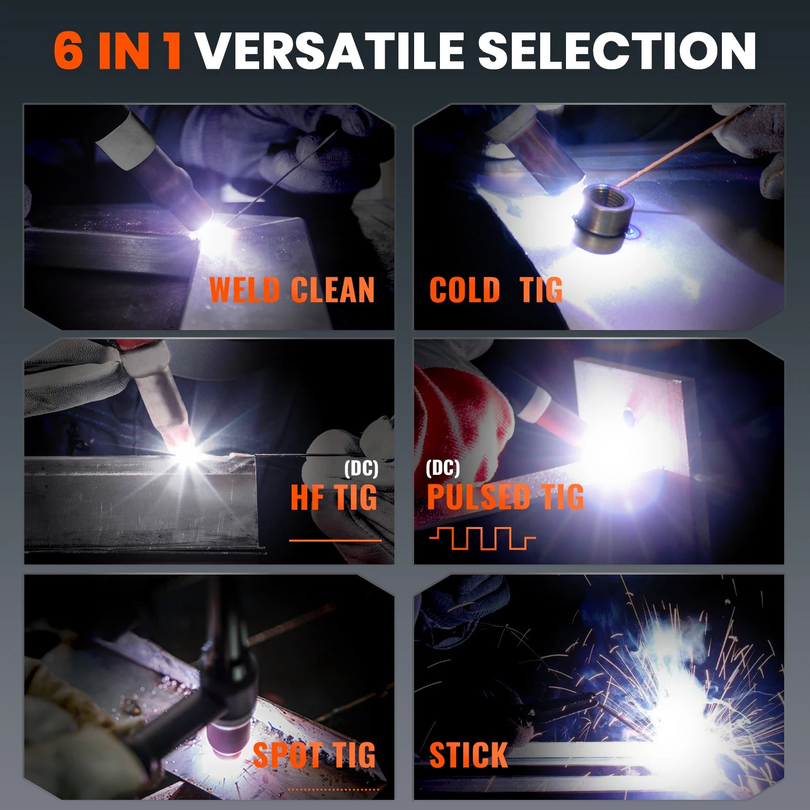 HITBOX TIG COLD Welding Machine 6IN1 MMA/HF/pulse Multifunctional TIG Welding Automatic Semi-automatic TIG Welder 220V TIG200Pro