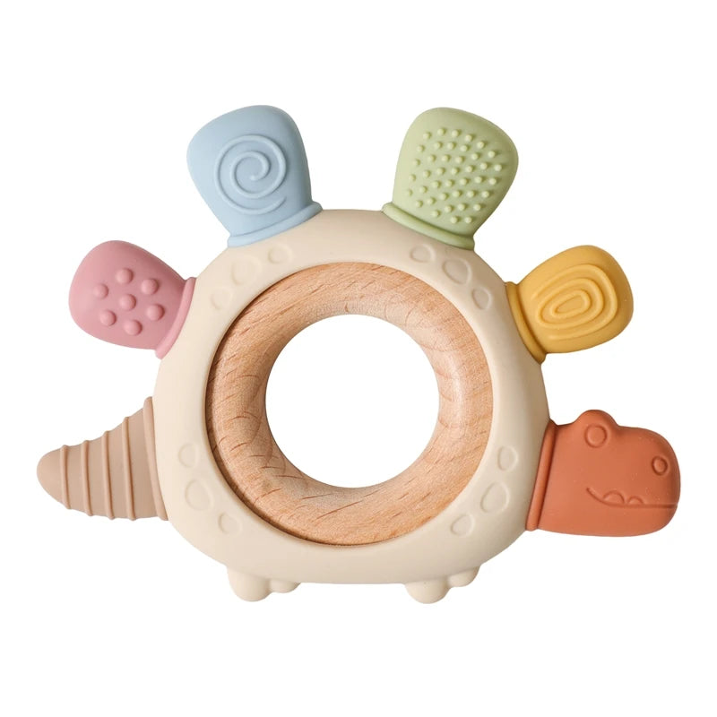 Silicone Teether Ring BPA Free — Baby Chewing Toy | 0-12 Months Gift