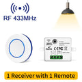 433MHz Wireless Light Switch 220V 110V 10A Relay Breaker Remote Control Mini Round Button Switch for Home LED Lamp Wall Switch