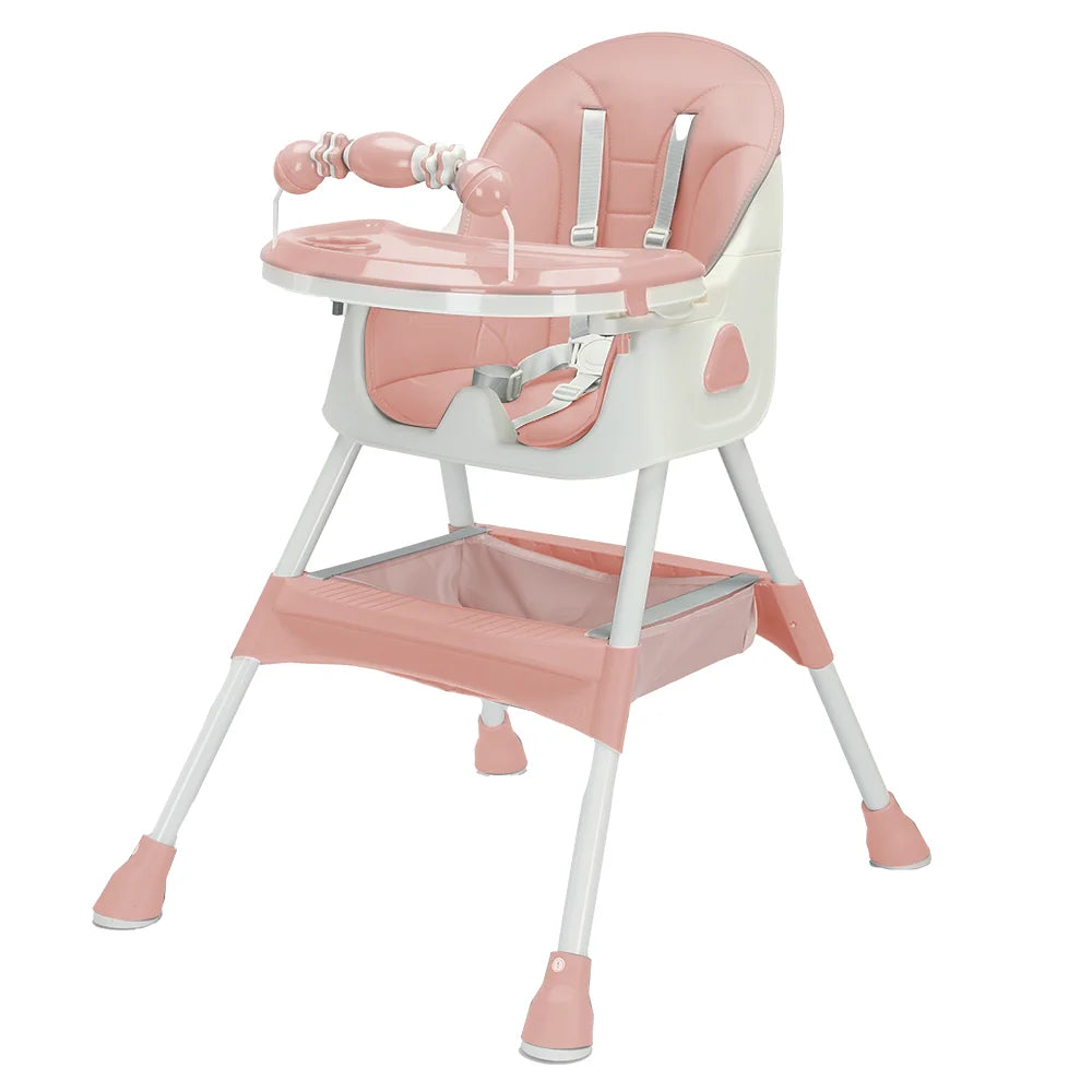 Silla Alta Plegable para Bebé E500 | Almohadilla Antideslizante y Porta Juguetes