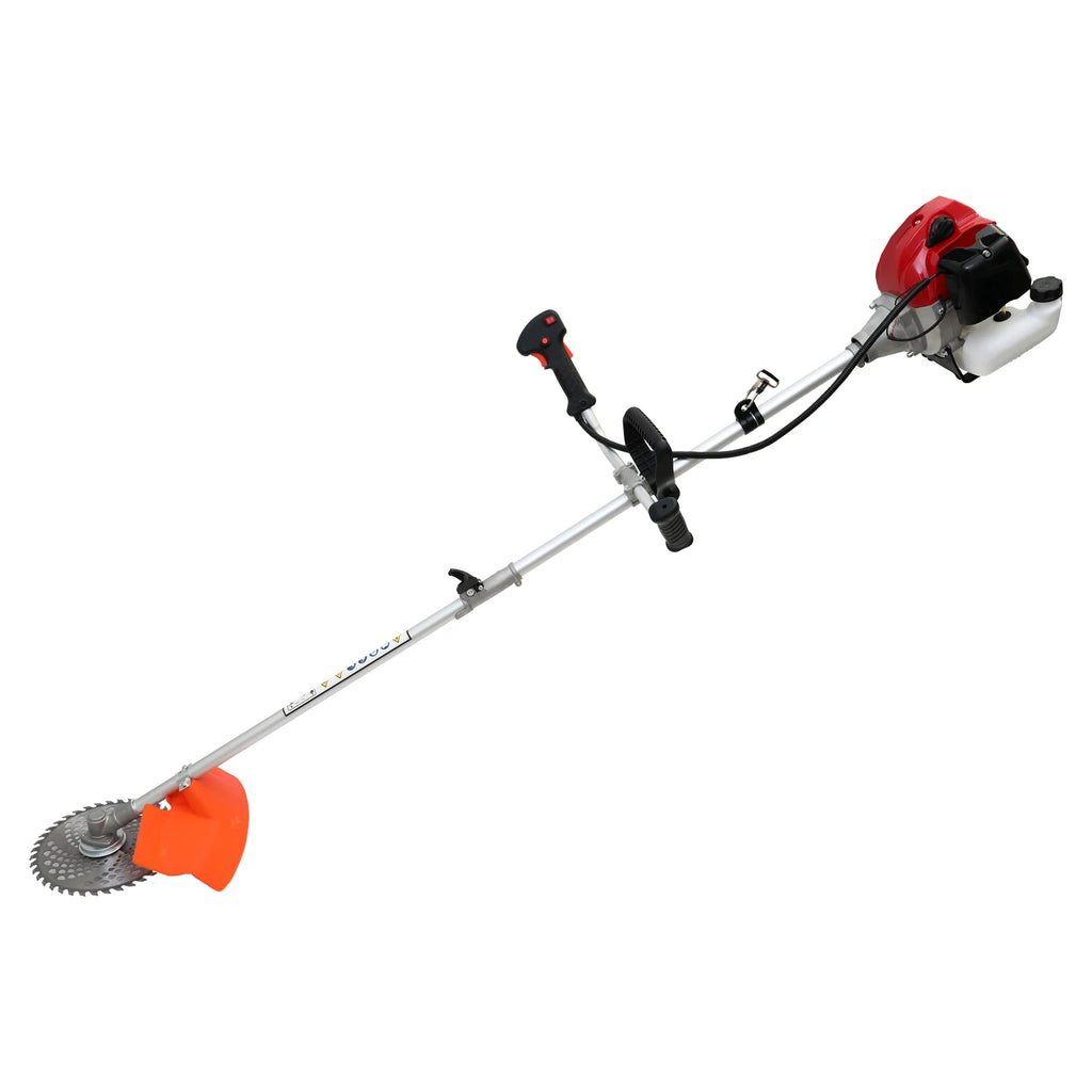 52cc Weed Wacker 2-Stroke Gas Grass Trimmer 4-in-1 Cordless Brush Cutter Gas Lawn Mower Straight Shaft Weed Eater with 4 Heads
