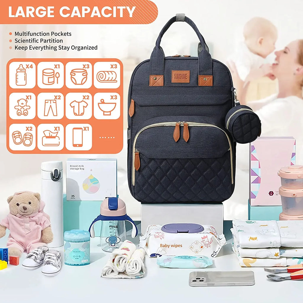 Mochila Pañalera 3 en 1 | Bolso Maternal Multifuncional para Mamá