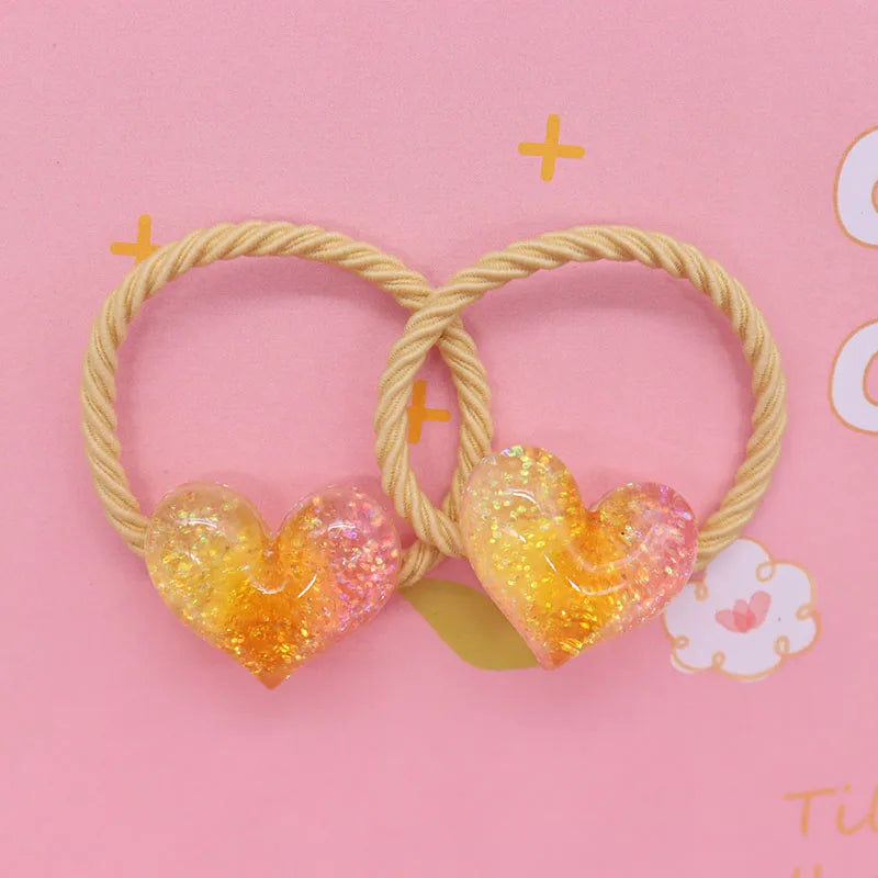 2Pcs/Set Halloween Gift Resin Strawberry Hair Accessories Colorful Hair Ties Children's Rubber Bands Kid Headband Scrunchies