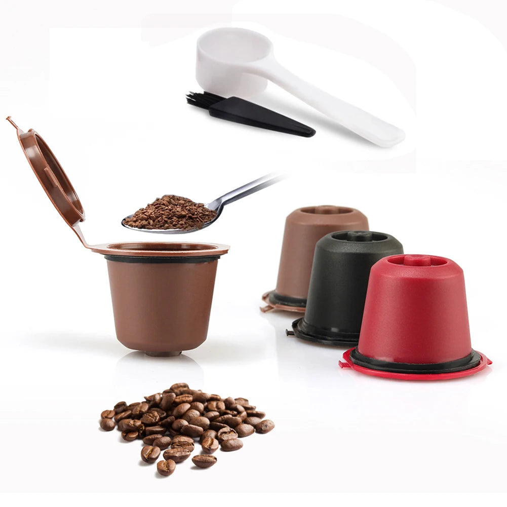 3pcs Refillable Reusable Coffee Capsule Filters for Nespresso Machine
