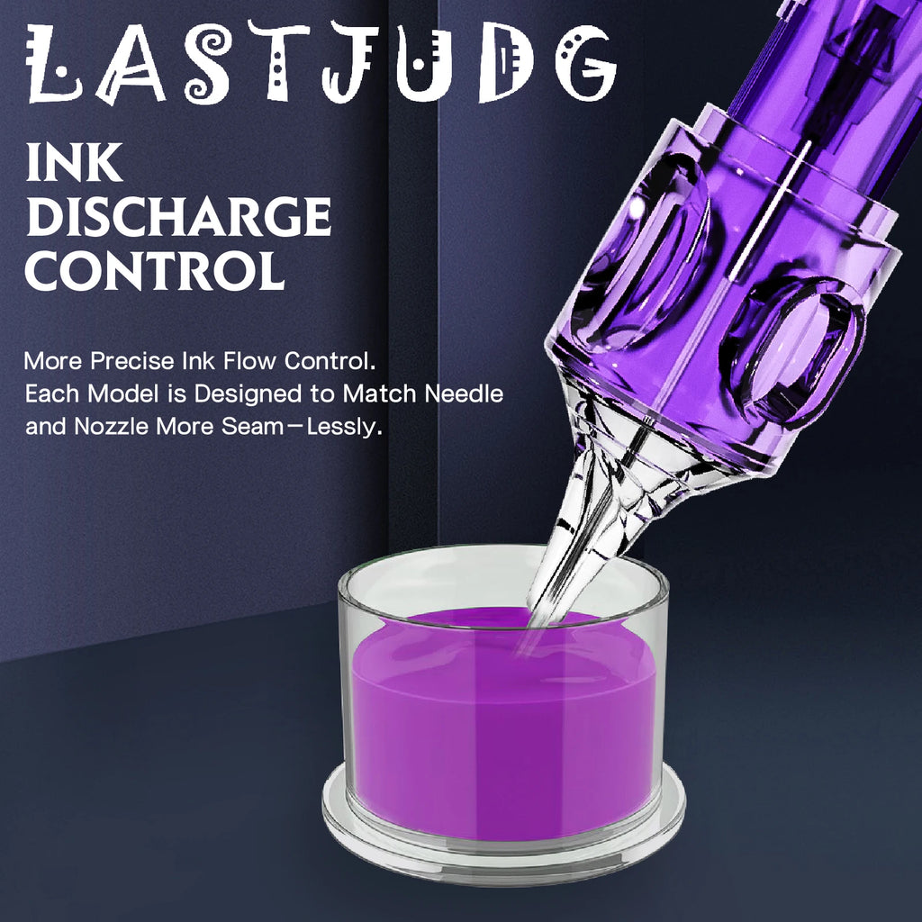 Tattoo Cartridge Needles POSEIDON 20PCS Disposable Safty RL RS RM M1 Tattoo Needle Hot Sale Purple Tattoo Cartridge Needles